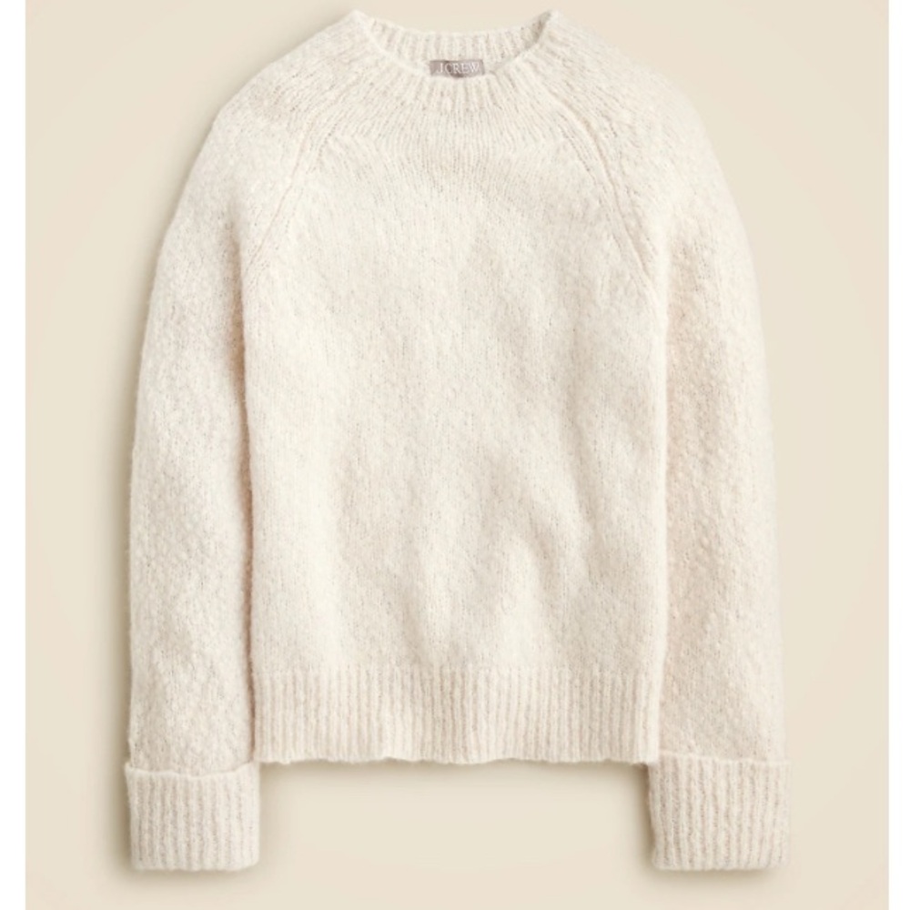 NWT J Crew Size M Cream Cuffed mockneck sweater